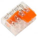 Клеммная колодка с рычагом 4 х (0,2-4,0мм2) СМК-221-414 тип WAGO SmartBuy  SBE-ccwcc-4